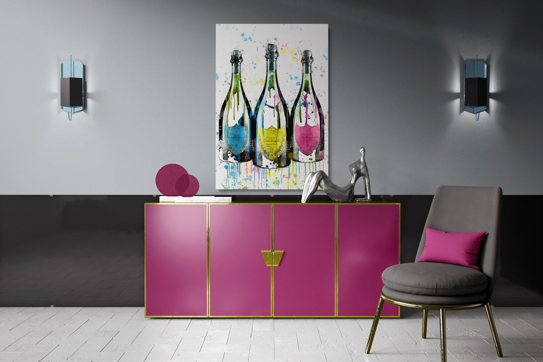 WANDBILD „Prickelnde Farben“ – Acrylglas & Alu-Dibond | Exklusive und Moderne Pop-Art in Museumsqualität