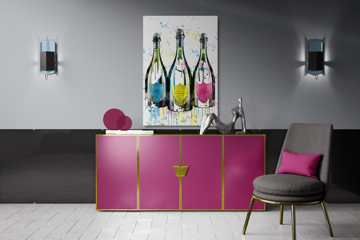 WANDBILD „Prickelnde Farben“ – Acrylglas & Alu-Dibond | Exklusive und Moderne Pop-Art in Museumsqualität