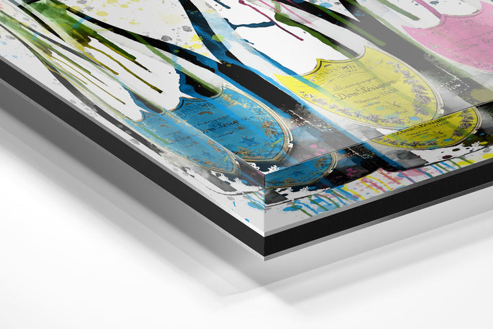 WANDBILD „Prickelnde Farben“ – Acrylglas & Alu-Dibond | Exklusive und Moderne Pop-Art in Museumsqualität