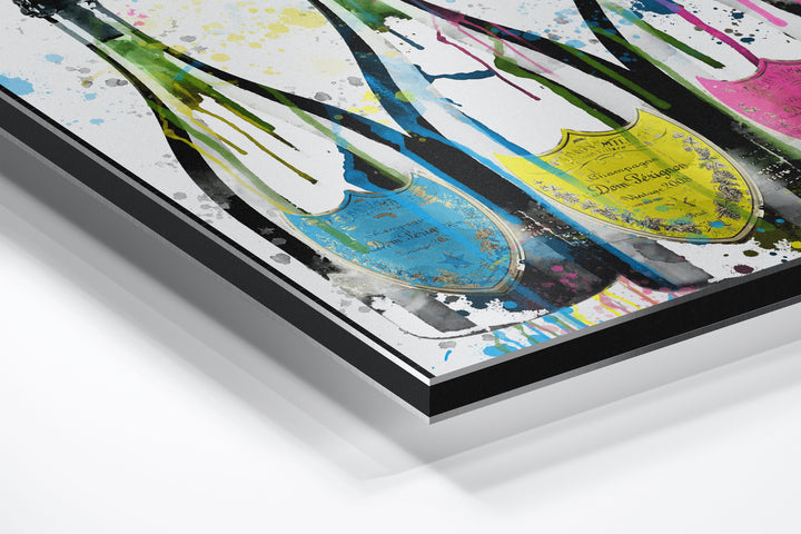 WANDBILD „Prickelnde Farben“ – Acrylglas & Alu-Dibond | Exklusive und Moderne Pop-Art in Museumsqualität