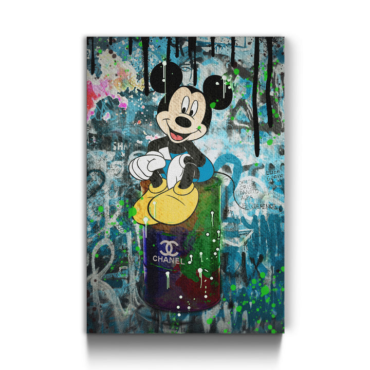 MURAL "Mickey in the Chanel World" – Acrylic glass &amp; Alu-Dibond | Exclusive and modern pop art in museum quality 