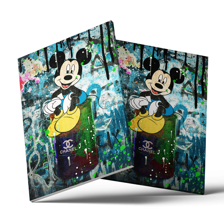 MURAL "Mickey in the Chanel World" – Acrylic glass &amp; Alu-Dibond | Exclusive and modern pop art in museum quality 