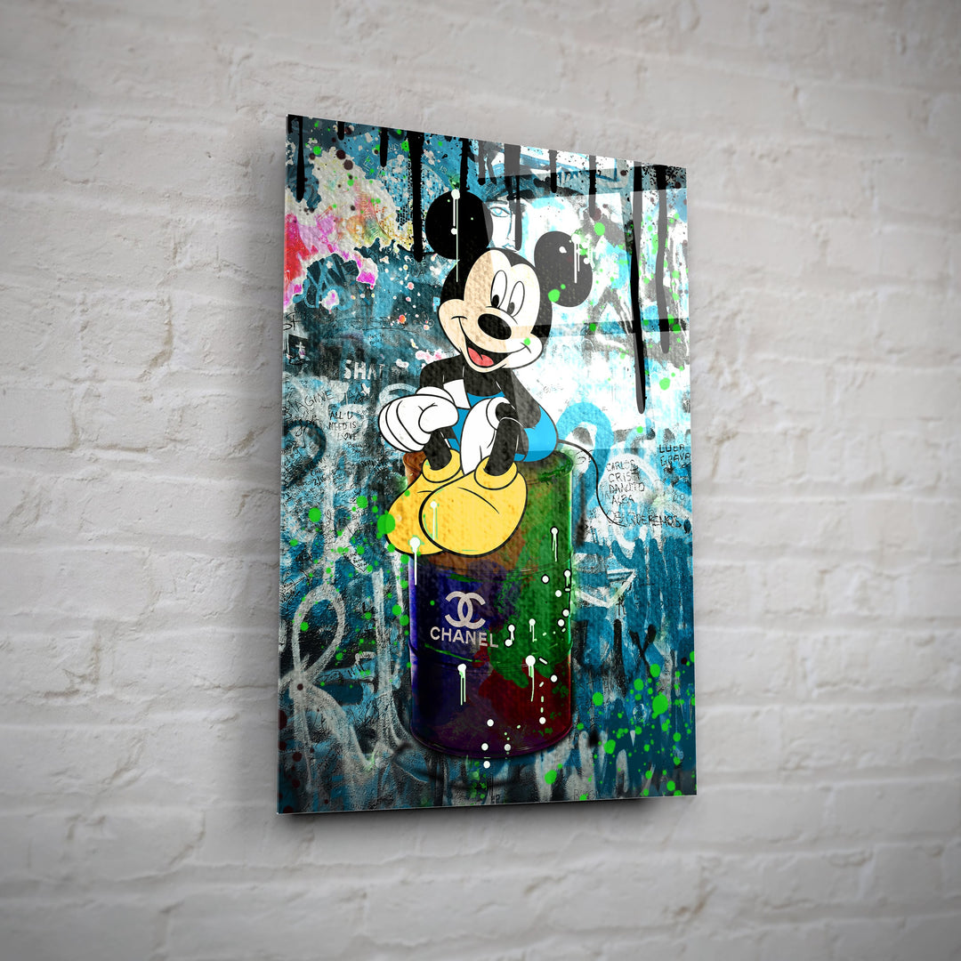 MURAL "Mickey in the Chanel World" – Acrylic glass &amp; Alu-Dibond | Exclusive and modern pop art in museum quality 