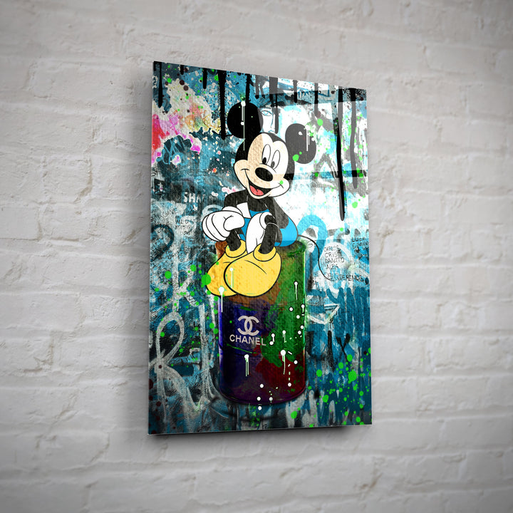 MURAL "Mickey in the Chanel World" – Acrylic glass &amp; Alu-Dibond | Exclusive and modern pop art in museum quality 