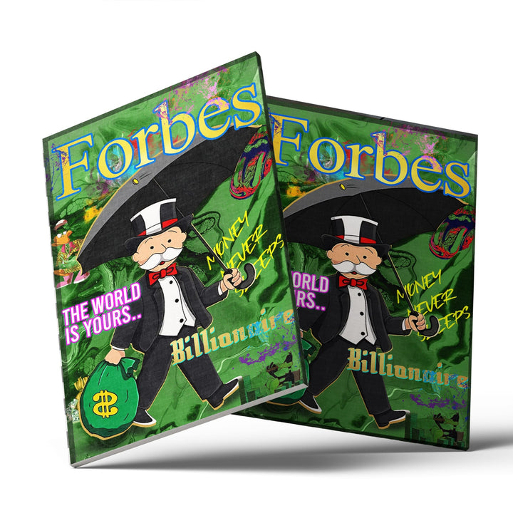 WANDBILD „Forbes Billionaire“ – Acrylglas & Alu-Dibond | Exklusive und Moderne Pop-Art in Museumsqualität