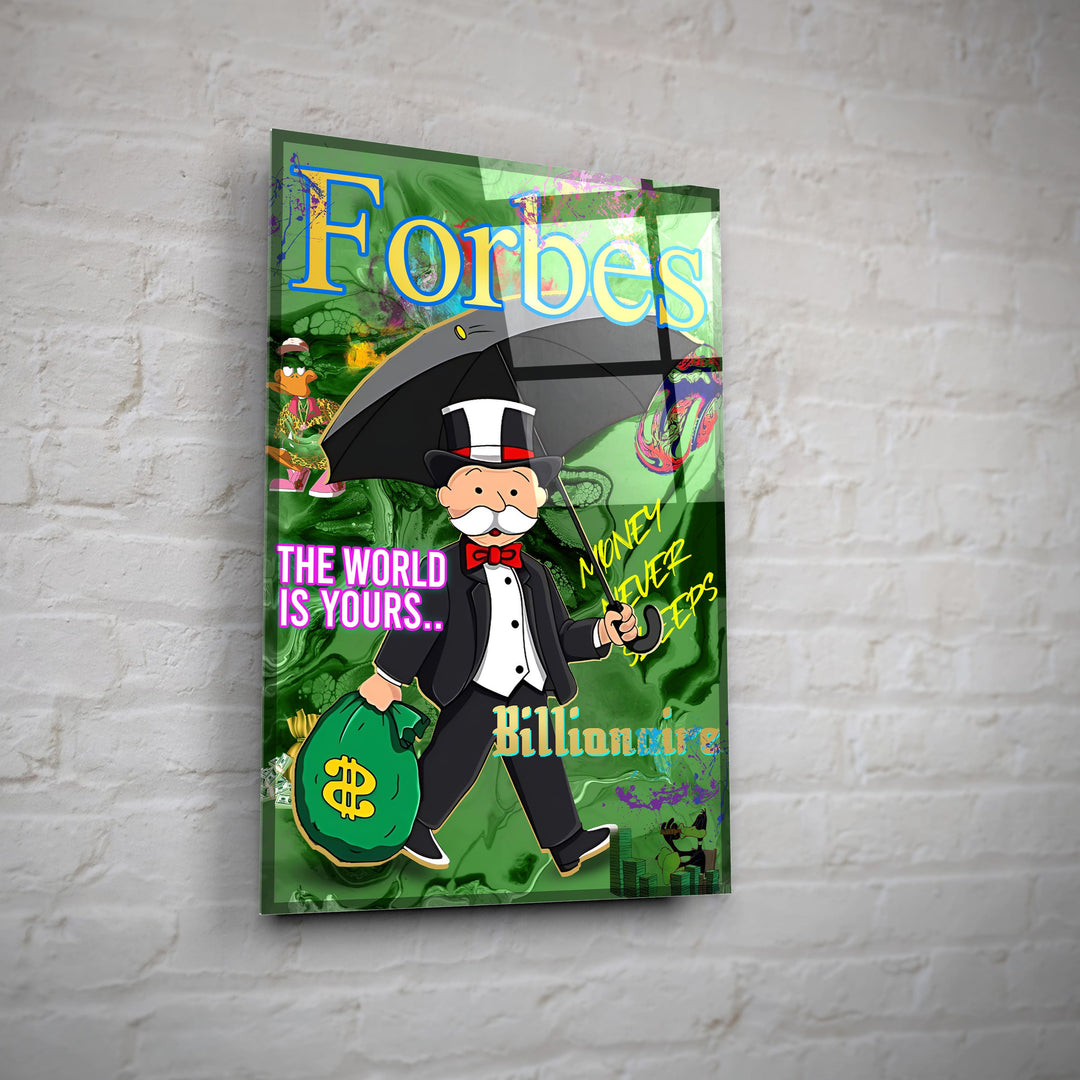 WANDBILD „Forbes Billionaire“ – Acrylglas & Alu-Dibond | Exklusive und Moderne Pop-Art in Museumsqualität