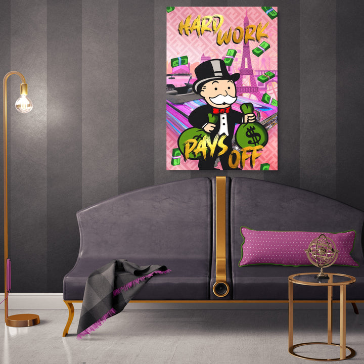 WANDBILD „Hard Work Pays Off“ – Acrylglas & Alu-Dibond | Exklusive und Moderne Pop-Art in Museumsqualität