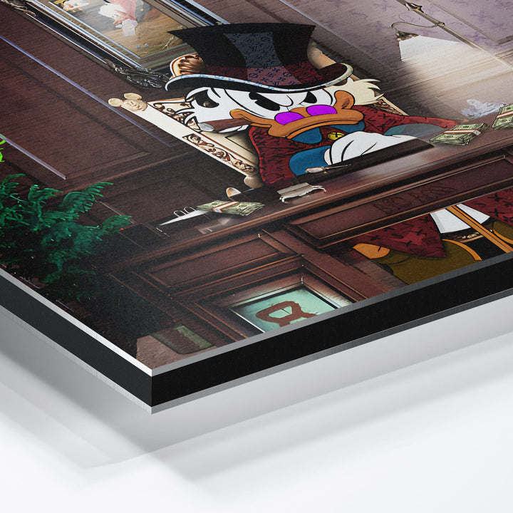 WANDBILD „Money is Power“ – Acrylglas & Alu-Dibond | Exklusive und Moderne Pop-Art in Museumsqualität