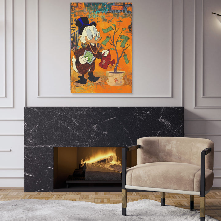 WANDBILD „Geldbaum“ – Acrylglas & Alu-Dibond | Exklusive und Moderne Pop-Art in Museumsqualität