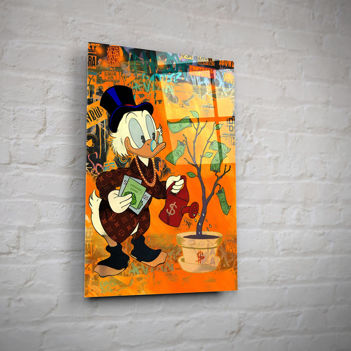 WANDBILD „Geldbaum“ – Acrylglas & Alu-Dibond | Exklusive und Moderne Pop-Art in Museumsqualität