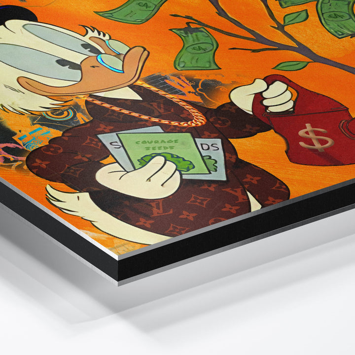WANDBILD „Geldbaum“ – Acrylglas & Alu-Dibond | Exklusive und Moderne Pop-Art in Museumsqualität