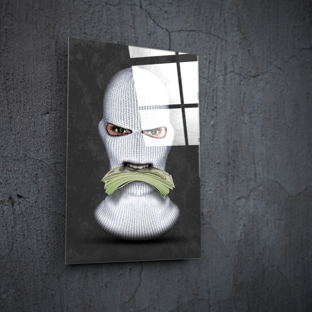 MURAL "Masked Moneymaker" – Acrylic glass &amp; Alu-Dibond | Exclusive and modern art in museum quality 