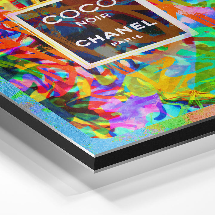 WANDBILD „Coco Noir“ – Acrylglas & Alu-Dibond | Exklusive und Moderne Pop-Art in Museumsqualität
