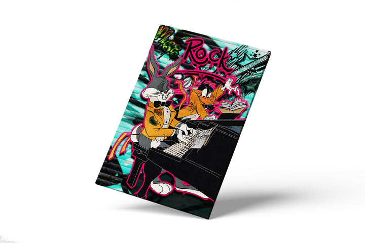WANDBILD „Rock’n’Roll Duo“ – Acrylglas & Alu-Dibond | Exklusive und Moderne Pop-Art in Museumsqualität