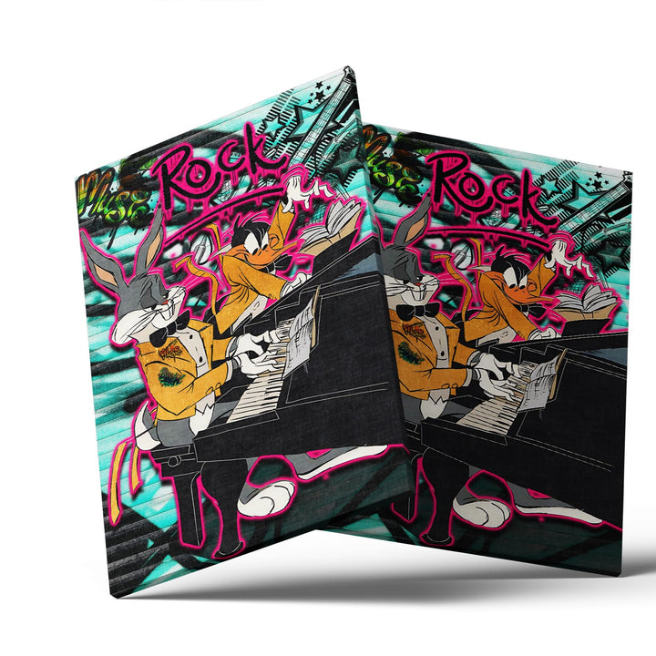 WANDBILD „Rock’n’Roll Duo“ – Acrylglas & Alu-Dibond | Exklusive und Moderne Pop-Art in Museumsqualität