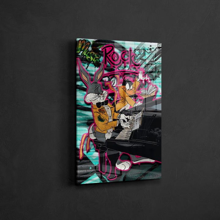 WANDBILD „Rock’n’Roll Duo“ – Acrylglas & Alu-Dibond | Exklusive und Moderne Pop-Art in Museumsqualität