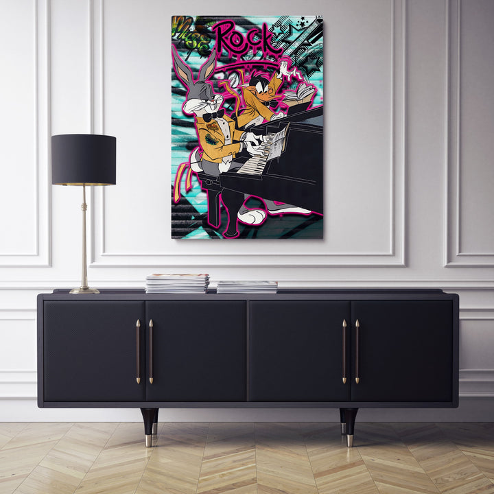 WANDBILD „Rock’n’Roll Duo“ – Acrylglas & Alu-Dibond | Exklusive und Moderne Pop-Art in Museumsqualität