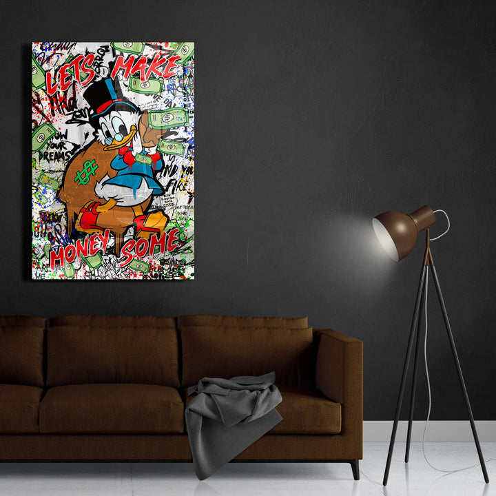WANDBILD „Geldträume“ – Acrylglas & Alu-Dibond | Exklusive und Moderne Pop-Art in Museumsqualität
