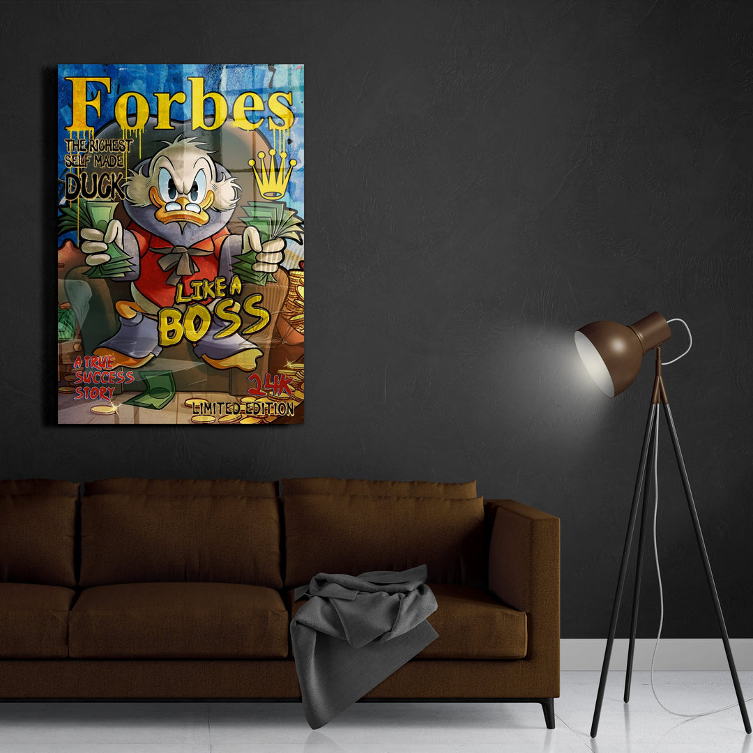 WALL ART "Chef Duck Story" – Acrylic glass &amp; Alu-Dibond | Exclusive and modern pop art in museum quality 