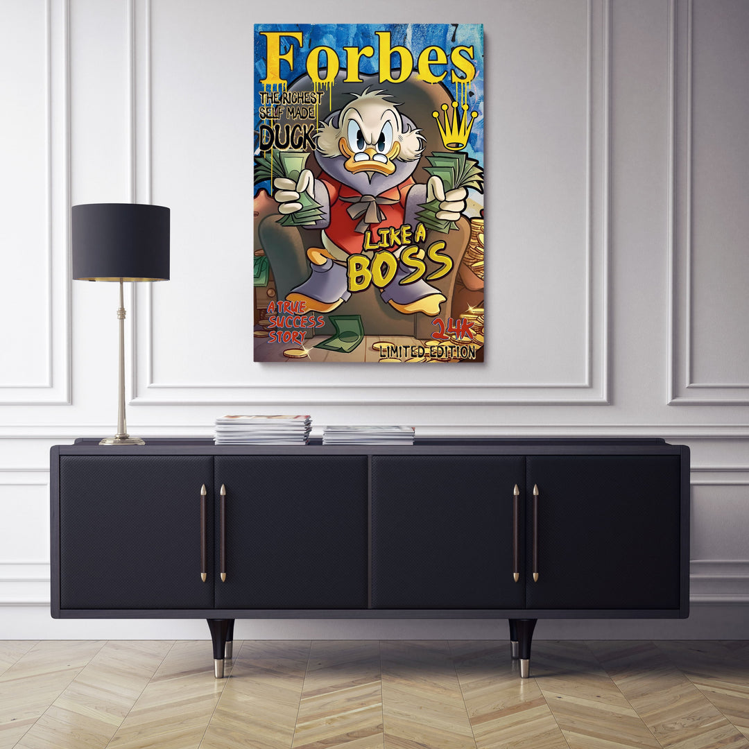 WALL ART "Chef Duck Story" – Acrylic glass &amp; Alu-Dibond | Exclusive and modern pop art in museum quality 