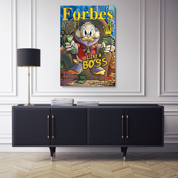 WALL ART "Chef Duck Story" – Acrylic glass &amp; Alu-Dibond | Exclusive and modern pop art in museum quality 