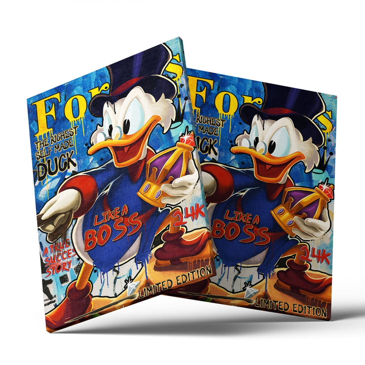 MURAL "Boss Duck Life" – Acrylic glass &amp; Alu-Dibond | Exclusive and modern pop art in museum quality 