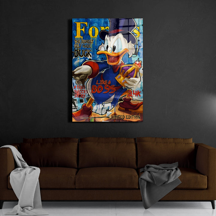 MURAL "Boss Duck Life" – Acrylic glass &amp; Alu-Dibond | Exclusive and modern pop art in museum quality 
