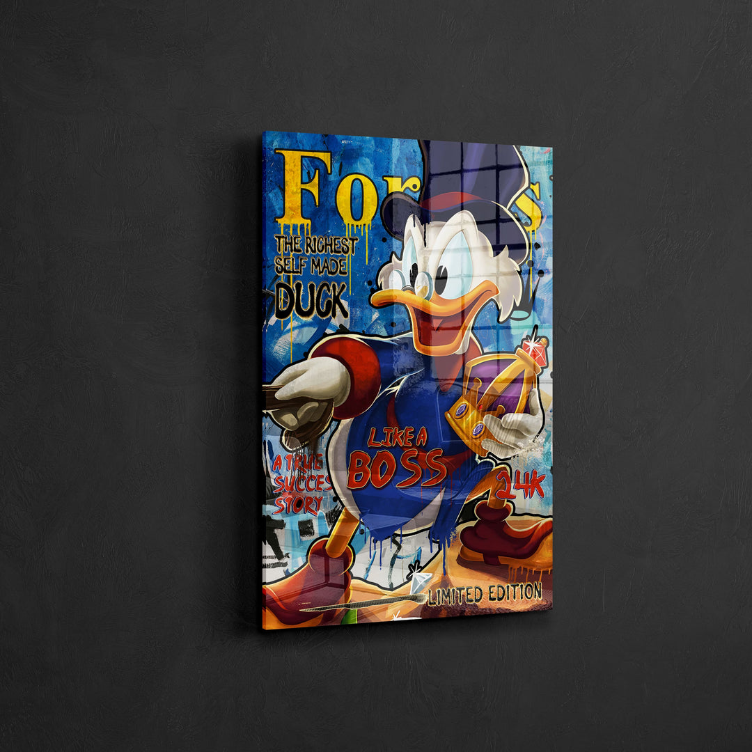 MURAL "Boss Duck Life" – Acrylic glass &amp; Alu-Dibond | Exclusive and modern pop art in museum quality 
