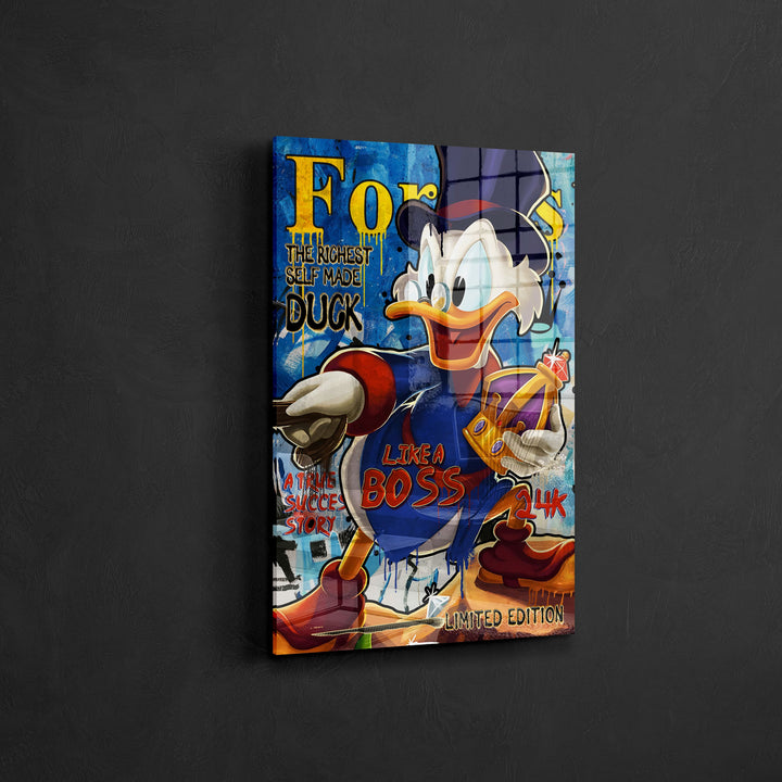 MURAL "Boss Duck Life" – Acrylic glass &amp; Alu-Dibond | Exclusive and modern pop art in museum quality 
