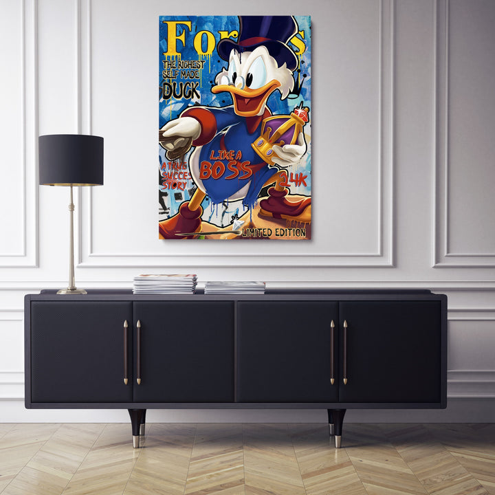 MURAL "Boss Duck Life" – Acrylic glass &amp; Alu-Dibond | Exclusive and modern pop art in museum quality 