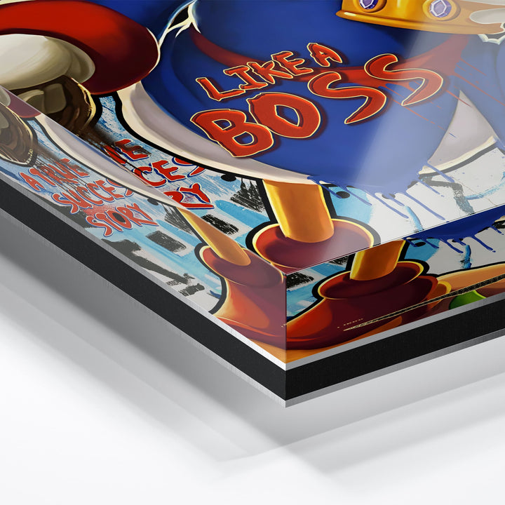 MURAL "Boss Duck Life" – Acrylic glass &amp; Alu-Dibond | Exclusive and modern pop art in museum quality 