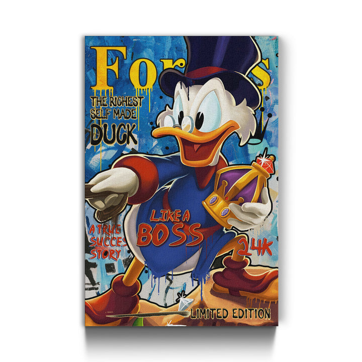 MURAL "Boss Duck Life" – Acrylic glass &amp; Alu-Dibond | Exclusive and modern pop art in museum quality 