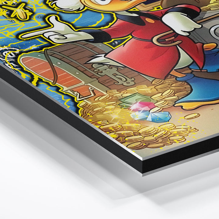 WANDBILD „Kunst und Reichtum“ – Acrylglas & Alu-Dibond | Exklusive und Moderne Pop-Art in Museumsqualität