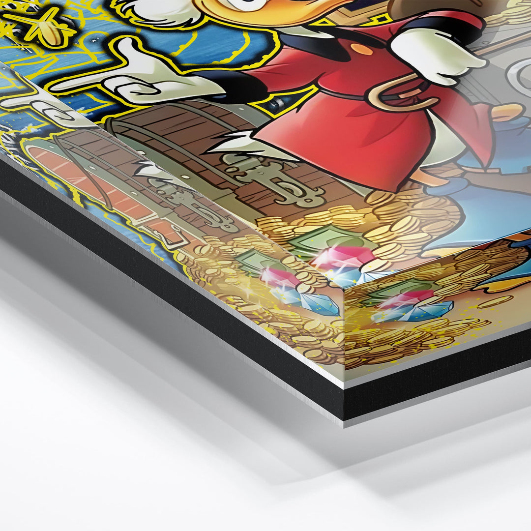 WANDBILD „Kunst und Reichtum“ – Acrylglas & Alu-Dibond | Exklusive und Moderne Pop-Art in Museumsqualität