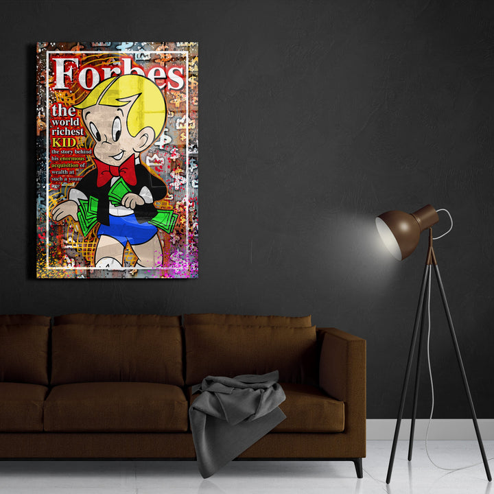 WANDBILD „Reichtum und Jugend“ – Acrylglas & Alu-Dibond | Exklusive und Moderne Pop-Art in Museumsqualität