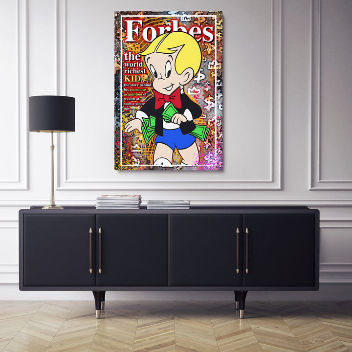 WANDBILD „Reichtum und Jugend“ – Acrylglas & Alu-Dibond | Exklusive und Moderne Pop-Art in Museumsqualität