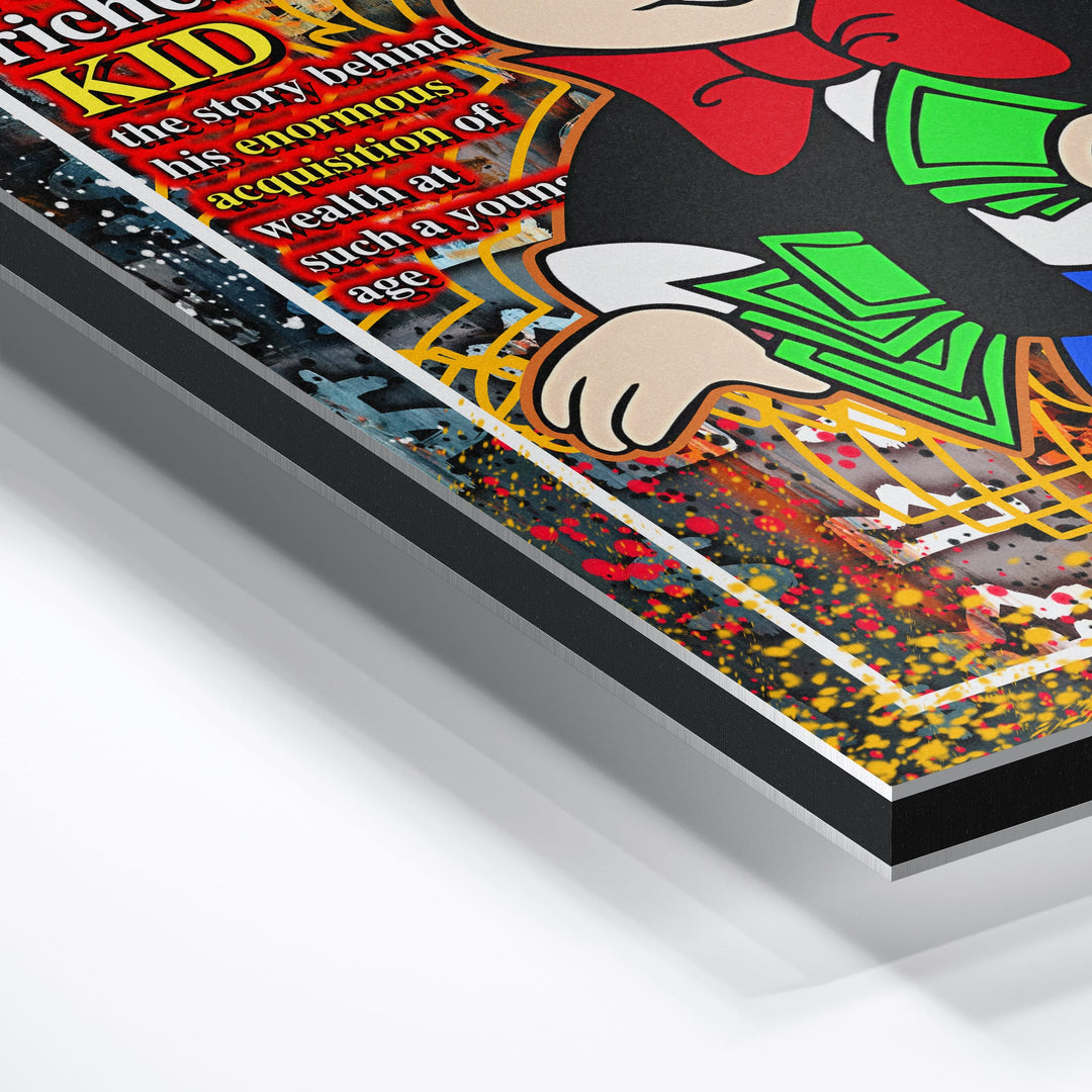 WANDBILD „Reichtum und Jugend“ – Acrylglas & Alu-Dibond | Exklusive und Moderne Pop-Art in Museumsqualität