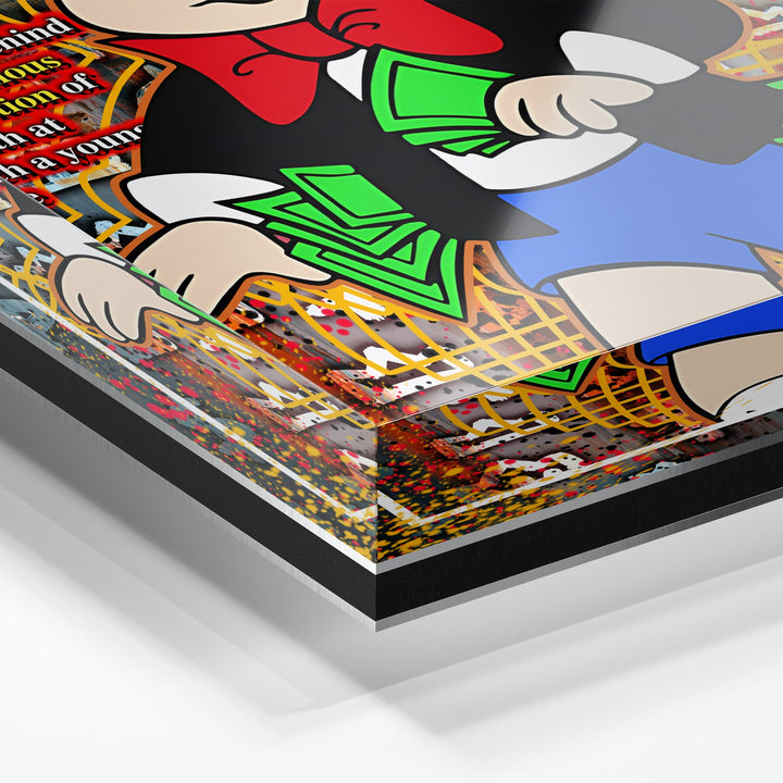 WANDBILD „Reichtum und Jugend“ – Acrylglas & Alu-Dibond | Exklusive und Moderne Pop-Art in Museumsqualität
