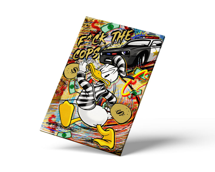 WANDBILD „F*ck the Cops“ – Acrylglas & Alu-Dibond | Exklusive und Moderne Pop-Art in Museumsqualität