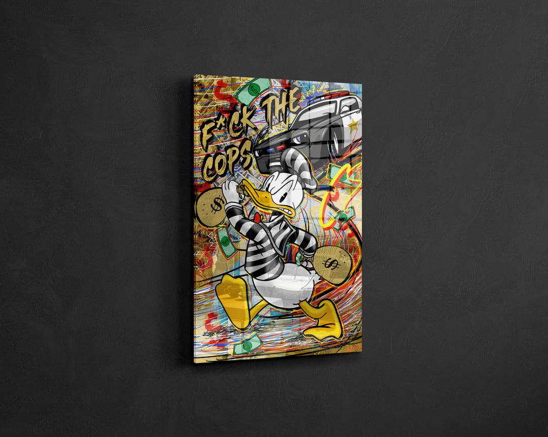 WANDBILD „F*ck the Cops“ – Acrylglas & Alu-Dibond | Exklusive und Moderne Pop-Art in Museumsqualität