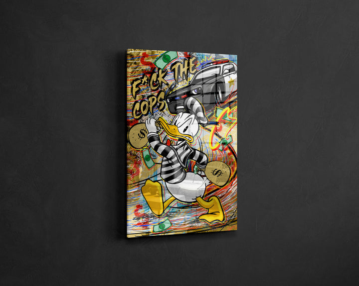 WANDBILD „F*ck the Cops“ – Acrylglas & Alu-Dibond | Exklusive und Moderne Pop-Art in Museumsqualität