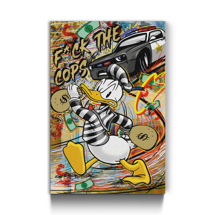 WANDBILD „F*ck the Cops“ – Acrylglas & Alu-Dibond | Exklusive und Moderne Pop-Art in Museumsqualität