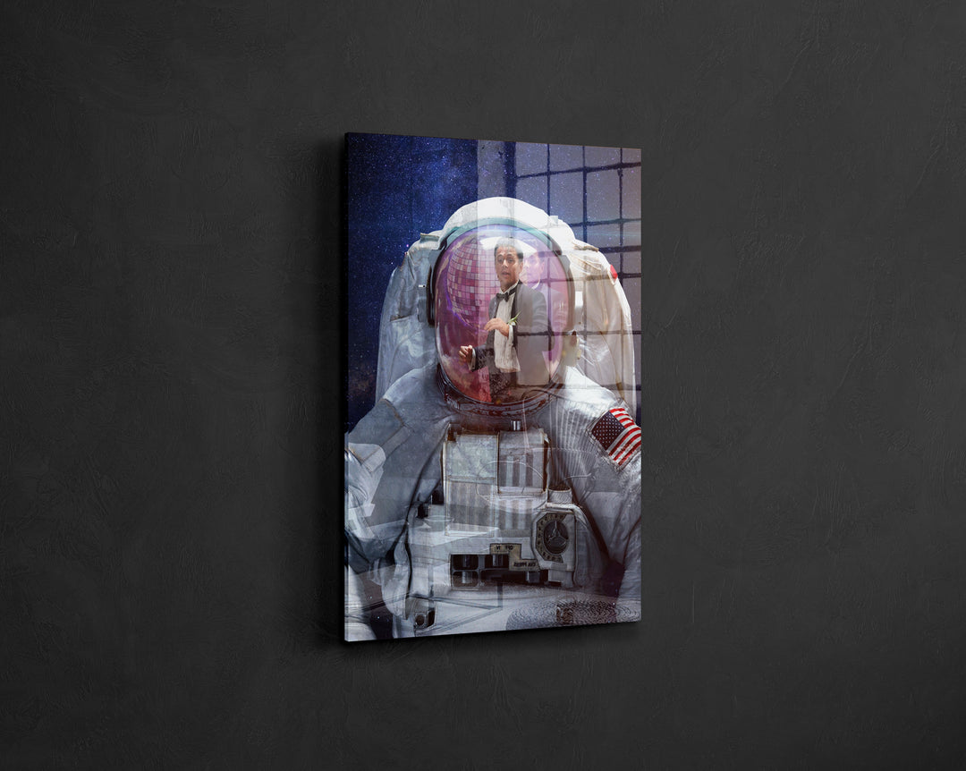 WANDBILD „Astronaut im Smoking“ – Acrylglas & Alu-Dibond | Exklusive und Moderne Pop-Art in Museumsqualität