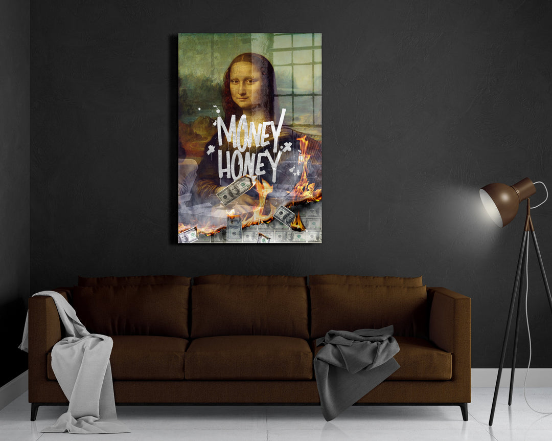 WANDBILD „Money Honey“ – Acrylglas & Alu-Dibond | Exklusive und Moderne Pop-Art in Museumsqualität