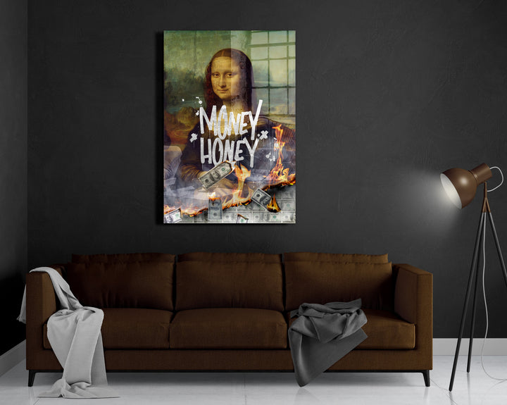 WANDBILD „Money Honey“ – Acrylglas & Alu-Dibond | Exklusive und Moderne Pop-Art in Museumsqualität