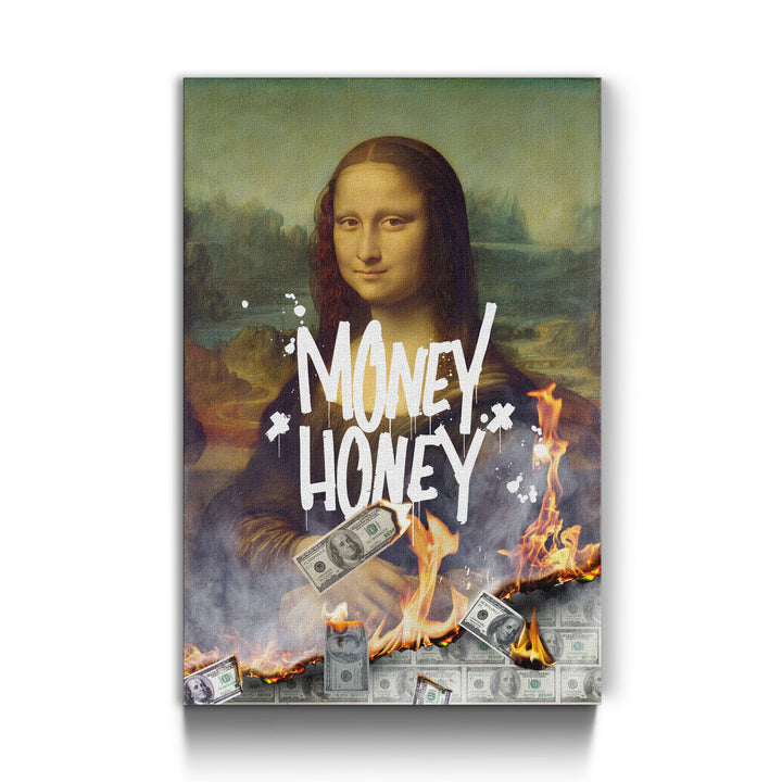 WANDBILD „Money Honey“ – Acrylglas & Alu-Dibond | Exklusive und Moderne Pop-Art in Museumsqualität