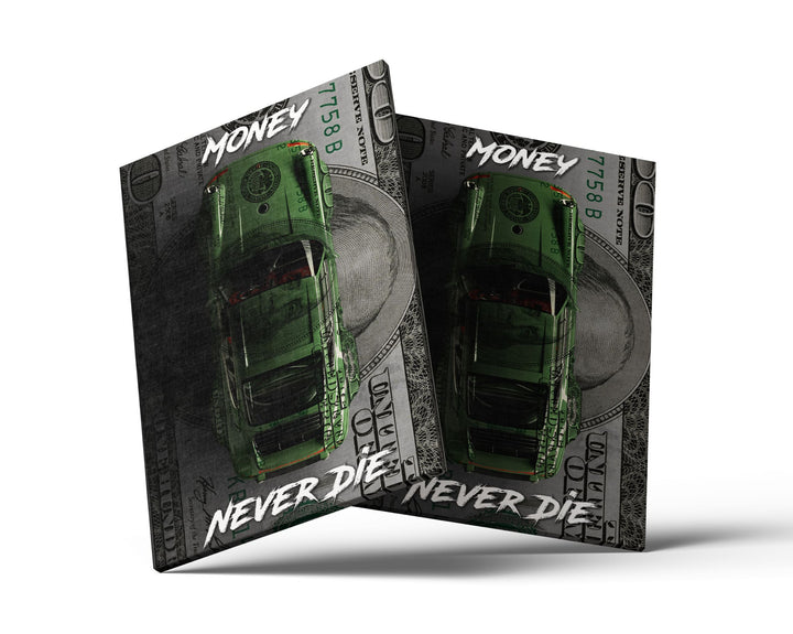 WANDBILD „Money Never Die“ – Acrylglas & Alu-Dibond | Exklusive und Moderne Pop-Art in Museumsqualität