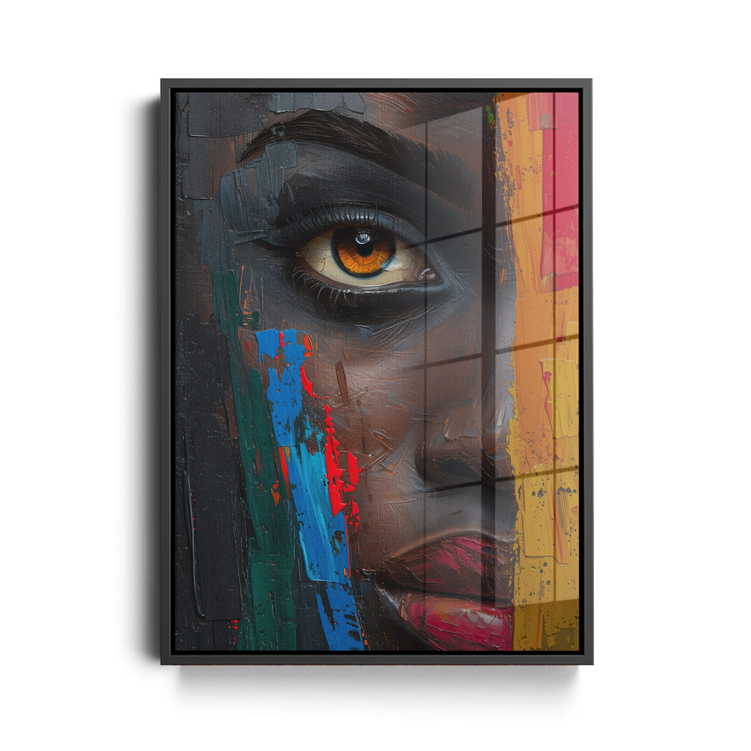 WANDBILD „Abstrakte Porträtkunst“ – Acrylglas & Alu-Dibond | Exklusive und Moderne Kunst in Museumsqualität