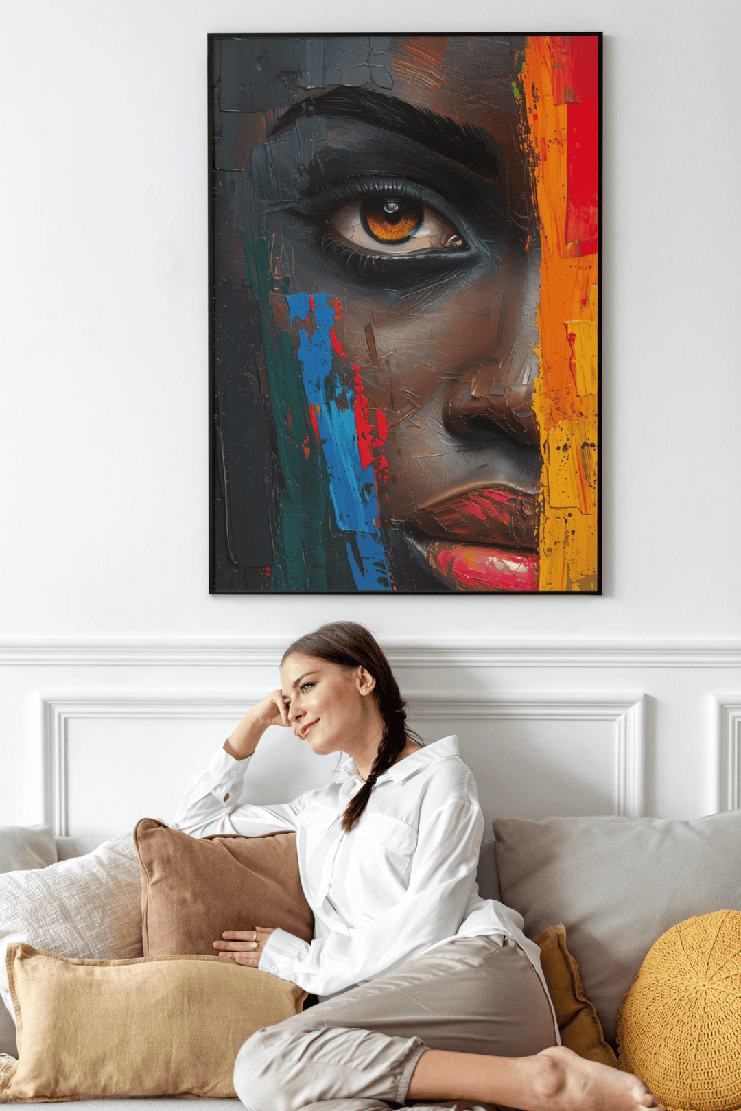 WANDBILD „Abstrakte Porträtkunst“ – Acrylglas & Alu-Dibond | Exklusive und Moderne Kunst in Museumsqualität