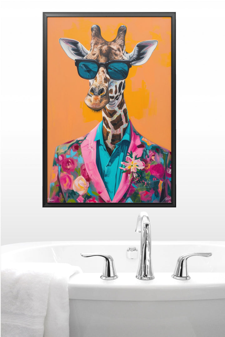 WANDBILD „Stilvolle Giraffe“ – Acrylglas & Alu-Dibond | Exklusive und Moderne Kunst in Museumsqualität
